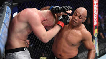 NEW YORK, NY - NOVEMBER 03: (R-L) Marcos Rogerio De Lima of Brazil punches Adam Wieczorek of Poland in their heavyweight bout during the UFC 230 event inside Madison Square Garden on November 3, 2018 in New York, New York. (Photo by Jeff Bottari/Zuffa LLC/Zuffa LLC via Getty Images)