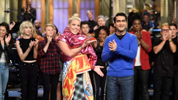 SATURDAY NIGHT LIVE -- 'Kumail Nanjiani' Episode 1728 -- Pictured: (l-r) P!nk, Kumail Nanjiani during 'Goodnights