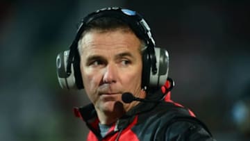 Nov 8, 2014; East Lansing, MI, USA; Ohio State Buckeyes head coach Urban Meyer on the sidelines during the second quarter against the Michigan State Spartans at Spartan Stadium. Mandatory Credit: Andrew Weber-USA TODAY Sports