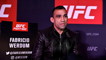 LONDON, ENGLAND - MARCH 15: Fabricio Werdum of Brazil speaks to the media during the UFC Fight Night Ultimate Media Day in Glaziers Hall on March 15, 2018 in London, England. (Photo by Brandon Magnus/Zuffa LLC/Zuffa LLC via Getty Images)