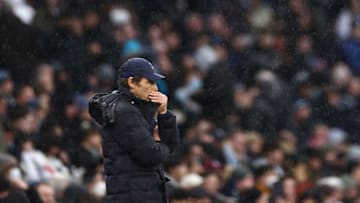 LONDON, ENGLAND - FEBRUARY 13: Antonio Conte, Manager of Tottenham Hotspur looks on during the Premier League match between Tottenham Hotspur and Wolverhampton Wanderers at Tottenham Hotspur Stadium on February 13, 2022 in London, England. (Photo by Ryan Pierse/Getty Images)