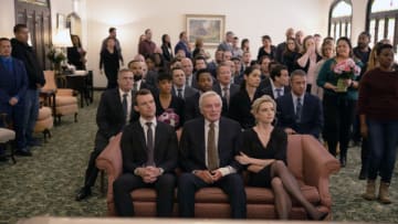 CHICAGO FIRE -- "A Chicago Welcome" Episode 813 -- Pictured: (l-r) David Eigenberg as Christopher Herrmann, Jesse Spencer as Matthew Casey, Annie Ilonzeh as Emily Foster, Daniel Kyri as Darren Ritter, David Selby as Tim Larson, Christian Stolte as Randy ?Mouch? McHolland, Miranda Rae Mayo as Stella Kidd, Kara Killmer as Sylvie Brett, Taylor Kinney as Kelly Severid -- (Photo by: Adrian Burrows/NBC)