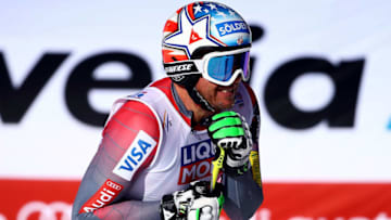 BEAVER CREEK, CO - FEBRUARY 05: Bode Miller of the United States reacts after crossing the finish following a crash in the Men's Super-G in Red Tail Stadium on Day 4 of the 2015 FIS Alpine World Ski Championships on February 5, 2015 in Beaver Creek, Colorado. (Photo by Al Bello/Getty Images)