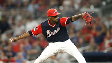 ATLANTA, GA - AUGUST 25: Pitcher Julio Teheran