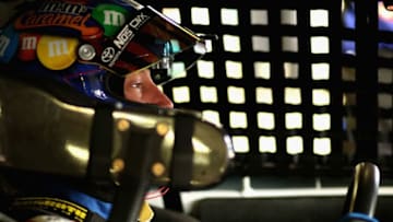 LOUDON, NH - SEPTEMBER 22: Kyle Busch, driver of the #18 M&M's Caramel Toyota, sits in his car during practice for the Monster Energy NASCAR Cup Series ISM Connect 300 at New Hampshire Motor Speedway on September 22, 2017 in Loudon, New Hampshire. (Photo by Sean Gardner/Getty Images)