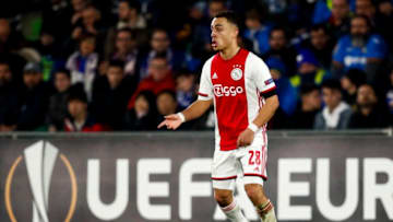 GETAFTE, SPAIN - FEBRUARY 20: Sergino Dest of Ajax during the UEFA Europa League match between Getafe v Ajax at the Coliseum Alfonso Perez on February 20, 2020 in Getafte Spain (Photo by David S. Bustamante/Soccrates/Getty Images)