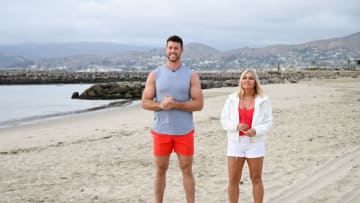 THE BACHELOR - "2603" - Following last week's cliffhanger, Clayton confronts one of the women about a shocking rumor involving her, but will her explanation check out, or will Clayton break tradition and take back a rose? Later, Kaitlyn Bristowe pays a surprise visit, leading an emotional date where Clayton and the women bravely open up about their insecurities. Becca Kufrin stops by to plan an extreme scavenger hunt for the one-on-one date in downtown Los Angeles; and back at the mansion, one of the ladies unknowingly sets off a new set of drama dominoes when she cooks the house a shrimp snack. Then, it's time to kick up some sand when former "Baywatch" star Nicole Eggert takes the second group-date ladies through some romantic lifeguard training; but when the date doesn't end as expected, one disappointed woman is ready to make waves yet again. Will Clayton reward her efforts to protect him by giving her the group date rose or be pushed to his limits? Find out on "The Bachelor," airing MONDAY, JAN. 24 (8:00-10:01 p.m. EST), on ABC. (ABC/John Fleenor)CLAYTON ECHARD, NICOLE EGGERT