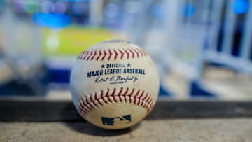 MIAMI, FLORIDA - JULY 09: A general view of baseballs fouled off recovered in the stands during an intrasquad simulated game at Marlins Park on July 09, 2020 in Miami, Florida. (Photo by Mark Brown/Getty Images)