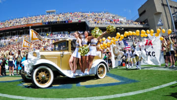 ATLANTA, GA - SEPTEMBER 9: The Ramblin' Wreck from Georgia Tech Yellow Jackets leads the team on to the field before the game against Jacksonville State Gamecocks on September 9, 2017 in Atlanta, Georgia. Photo by Scott Cunningham/Getty Images)