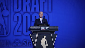 NEW YORK, NY, USA - JUNE 23: NBA Commissioner, Adam Silver speaks during the 2022 NBA Draft on June 23, 2022 at Barclays Center in Brooklyn, New York, United States. (Photo by Tayfun Coskun/Anadolu Agency via Getty Images)
