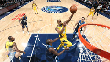 MINNEAPOLIS, MN - DECEMBER 27: Darrell Arthur #00 of the Denver Nuggets dunks against the Minnesota Timberwolves on December 27, 2017 at Target Center in Minneapolis, Minnesota. NOTE TO USER: User expressly acknowledges and agrees that, by downloading and or using this Photograph, user is consenting to the terms and conditions of the Getty Images License Agreement. Mandatory Copyright Notice: Copyright 2017 NBAE (Photo by David Sherman/NBAE via Getty Images)