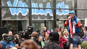 NEW YORK, NY - APRIL 29: Vanilla Ice performs live on stage for NBC's 'Today' at Rockefeller Plaza on April 29, 2016 in New York City. (Photo by Matthew Eisman/Getty Images)