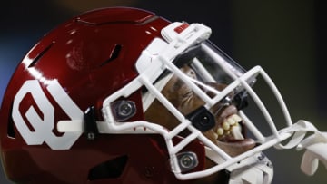 ARLINGTON, TEXAS - DECEMBER 30: Running back Marcus Major #24 of the Oklahoma Sooners celebrates a touchdown against the Florida Gators during the fourth quarter at AT&T Stadium on December 30, 2020 in Arlington, Texas. (Photo by Tom Pennington/Getty Images)