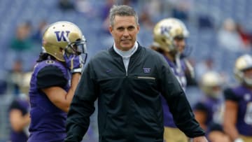 SEATTLE, WA - SEPTEMBER 17: Head coach Chris Petersen of the Washington Huskies looks on prior to the game against the Portland State Vikings on September 17, 2016 at Husky Stadium in Seattle, Washington. (Photo by Otto Greule Jr/Getty Images)