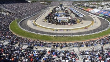 Apr 2, 2016; Martinsville, VA, USA; A general view of Martinsville Speedway during the Alpha Energy Solutions 250. Mandatory Credit: Michael Shroyer-USA TODAY Sports