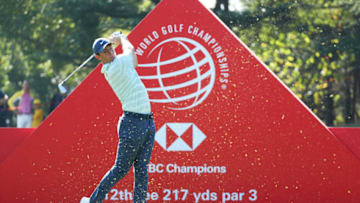 SHANGHAI, CHINA - OCTOBER 28: Rory McIlroy of Northern Ireland plays his shot from the 12th tee during the final round of the WGC - HSBC Champions at Sheshan International Golf Club on October 28, 2018 in Shanghai, China. (Photo by Matthew Lewis/Getty Images)