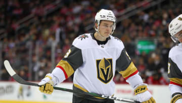 NEWARK, NJ - DECEMBER 03: Vegas Golden Knights center Cody Glass (9) skates during the National Hockey League game between the New Jersey Devils and the Vegas Golden Knights on December 3, 2019 at the Prudential Center in Newark, NJ. (Photo by Rich Graessle/Icon Sportswire via Getty Images)