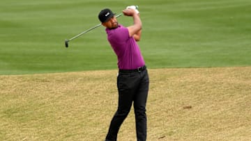 LA QUINTA, CALIFORNIA - JANUARY 23: Tony Finau plays a shot on the eighth hole during the third round of The American Express tournament on the Stadium course at PGA West on January 23, 2021 in La Quinta, California. (Photo by Harry How/Getty Images)