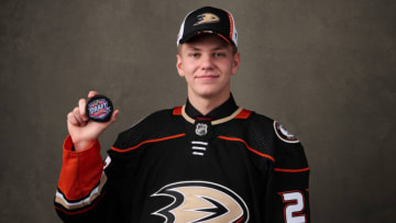 Anaheim Ducks, Pavel Mintyukov. (Photo by Minas Panagiotakis/Getty Images)