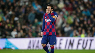 MADRID, SPAIN - MARCH 1: Lionel Messi of FC Barcelona during the La Liga Santander match between Real Madrid v FC Barcelona at the Santiago Bernabeu on March 1, 2020 in Madrid Spain (Photo by David S. Bustamante/Soccrates/Getty Images)