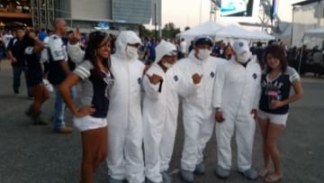Fans at Cowboys game are completely prepared for the Ebola outbreak. Credit- Josh Sanchez