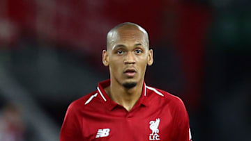 LIVERPOOL, ENGLAND - SEPTEMBER 26: Fabinho of Liverpool looks on during the Carabao Cup Third Round match between Liverpool and Chelsea at Anfield on September 26, 2018 in Liverpool, England. (Photo by Jan Kruger/Getty Images)