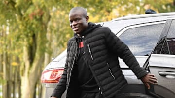 France's midfielder N'Golo Kante arrives at the French national football team training base in Clairefontaine en Yvelines on November 11, 2019, as part of the team's preparation for the upcoming qualification Euro-2020 football matches against Moladavia and Albania. (Photo by FRANCK FIFE / AFP) (Photo by FRANCK FIFE/AFP via Getty Images)
