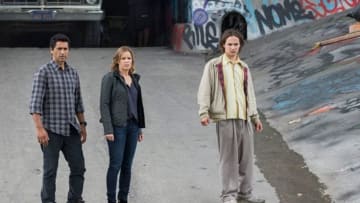 Fear The Walking Dead;AMC; Cliff Curtis as Travis Manawa; Kim Dickens as Madison Clark; Frank Dillane as Nick Clark