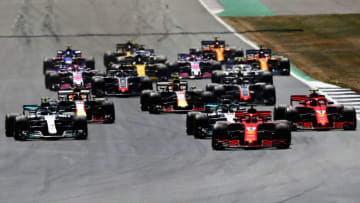 NORTHAMPTON, ENGLAND - JULY 08: Sebastian Vettel of Germany driving the (5) Scuderia Ferrari SF71H (Photo by Mark Thompson/Getty Images)