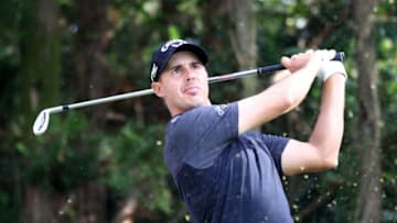 JEJU, SOUTH KOREA - OCTOBER 17: Chase Koepka of the United States hits his tee shot on the 7th hole during the first round of the CJ Cup @Nine Bridges at the Club at Nine Bridges on October 17, 2019 in Jeju, South Korea. (Photo by Chung Sung-Jun/Getty Images)