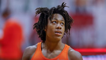BLOOMINGTON, INDIANA - FEBRUARY 02: Ayo Dosunmu #11 of the Illinois Fighting Illini is seen before the game against the Indiana Hoosiers at Assembly Hall on February 02, 2021 in Bloomington, Indiana. (Photo by Michael Hickey/Getty Images)