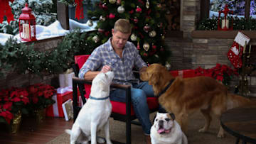 UNIVERSAL CITY, CALIFORNIA - OCTOBER 21: Actor Trevor Donovan and his dogs visit Hallmark Channel's "Home & Family" at Universal Studios Hollywood on October 21, 2020 in Universal City, California. (Photo by Paul Archuleta/Getty Images)