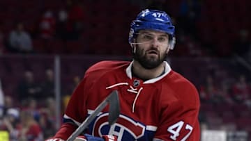 Nov 10, 2016; Montreal, Quebec, CAN; Montreal Canadiens forward Alexander Radulov (47) looks on during the warmups prior to the game against the Los Angeles Kings at the Bell Centre. Mandatory Credit: Eric Bolte-USA TODAY Sports