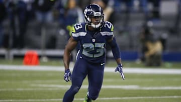 Dec 4, 2016; Seattle, WA, USA; Seattle Seahawks free safety Steven Terrell (23) reacts to a play against the Carolina Panthers during the fourth quarter at CenturyLink Field. Seattle defeated Carolina, 40-7. Mandatory Credit: Joe Nicholson-USA TODAY Sports