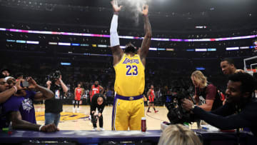 LeBron James, #23, Los Angeles Lakers, (Photo by Kevork Djansezian/Getty Images)