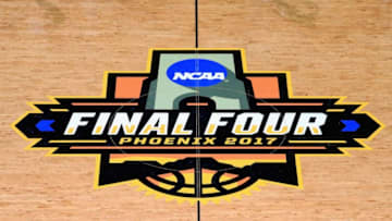 GLENDALE, AZ - MARCH 31: The 2017 Final Four logo is seen on the court ahead of the 2017 NCAA Men's Basketball Final Four at University of Phoenix Stadium on March 31, 2017 in Glendale, Arizona. (Photo by Christian Petersen/Getty Images)