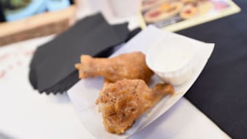 NEW YORK, NY - OCTOBER 16: Chicken on display at Wingin' It hosted by Jaymee Sire at Hill Country Brooklyn on October 16, 2016 in New York City. (Photo by Ilya S. Savenok/Getty Images for NYCWFF)