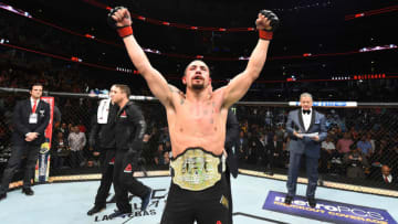 CHICAGO, ILLINOIS - JUNE 09: Robert Whittaker of New Zealand celebrates after defeating Yoel Romero of Cuba by split decision in their middleweight fight during the UFC 225 event at the United Center on June 9, 2018 in Chicago, Illinois. (Photo by Josh Hedges/Zuffa LLC/Zuffa LLC via Getty Images)