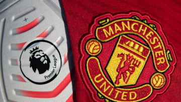 Nike Premier League match ball, Manchester United badge (Photo by Visionhaus)