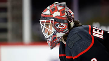 Alex Nedeljkovic #39 of the Carolina Hurricanes. (Photo by Jared C. Tilton/Getty Images)