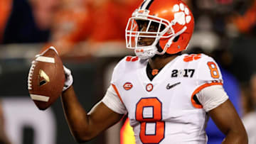 TAMPA, FL - JANUARY 09: Wide Receiver Deon Cain No. 8 of the Clemson Tigers during the 2017 College Football Playoff National Championship Game against the Alabama Crimson Tide at Raymond James Stadium on January 9, 2017 in Tampa, Florida. The Clemson Tigers defeated The Alabama Crimson Tide 35 to 31. (Photo by Don Juan Moore/Getty Images)