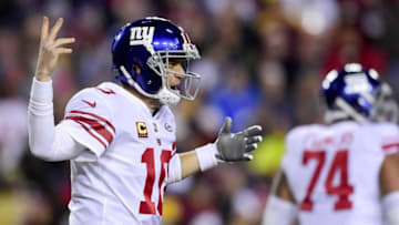 LANDOVER, MD - NOVEMBER 23: Quarterback Eli Manning