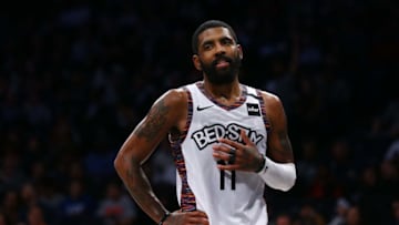 NEW YORK, NEW YORK - JANUARY 31: Kyrie Irving #11 of the Brooklyn Nets in action against the Chicago Bulls at Barclays Center on January 31, 2020 in New York City. NOTE TO USER: User expressly acknowledges and agrees that, by downloading and or using this photograph, User is consenting to the terms and conditions of the Getty Images License Agreement. Brooklyn Nets defeated the Chicago Bulls 133-118. (Photo by Mike Stobe/Getty Images)