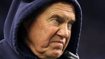 Nov 23, 2015; Foxborough, MA, USA; New England Patriots head coach Bill Belichick looks on during the second half at Gillette Stadium. Mandatory Credit: Winslow Townson-USA TODAY Sports