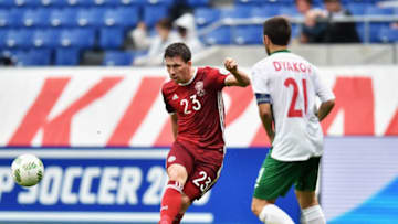 SUITA, JAPAN - JUNE 07: Pierre-Emile Hojbjerg of Denmark in action during the international friendly match between Denmark and Bulgaria at the Suita City Football Stadium on June 7, 2016 in Suita, Osaka, Japan. (Photo by Atsushi Tomura/Getty Images)