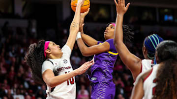 South Carolina basketball's Kamilla Cardoso is returning for one more year in Columbia next season. Mandatory Credit: Jeff Blake-USA TODAY Sports
