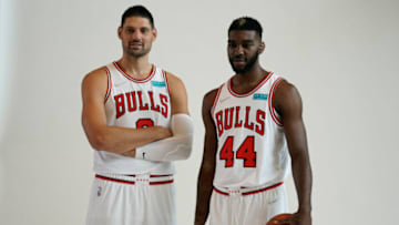 Patrick Williams, Nikola Vucevic, Chicago Bulls Mandatory Credit: David Banks-USA TODAY Sports