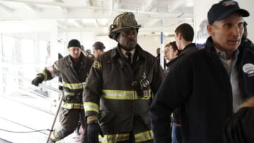CHICAGO FIRE -- "One For The Ages" Episode 622 -- Pictured: (l-r) Taylor Kinney as Kelly Severide, Eamonn Walker as Wallace Boden -- (Photo by: Elizabeth Morris/NBC)