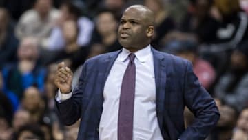 WASHINGTON, DC - FEBRUARY 23: Head coach Nate McMillan of the Indiana Pacers looks on against the Washington Wizards during the second half at Capital One Arena on February 23, 2019 in Washington, DC. NOTE TO USER: User expressly acknowledges and agrees that, by downloading and or using this photograph, User is consenting to the terms and conditions of the Getty Images License Agreement. (Photo by Scott Taetsch/Getty Images)