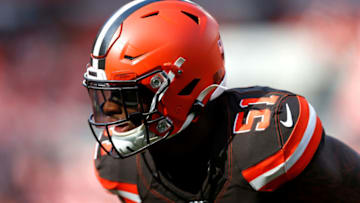 CLEVELAND, OH - NOVEMBER 24: Mack Wilson #51 of the Cleveland Browns warms up prior to the start of the game against the Miami Dolphins at FirstEnergy Stadium on November 24, 2019 in Cleveland, Ohio. (Photo by Kirk Irwin/Getty Images)